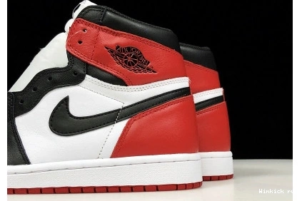 MENS “BLACK OG AIR RED WHITE JORDAN HIGH TOE”  BLACK-VARSITY 1 0810